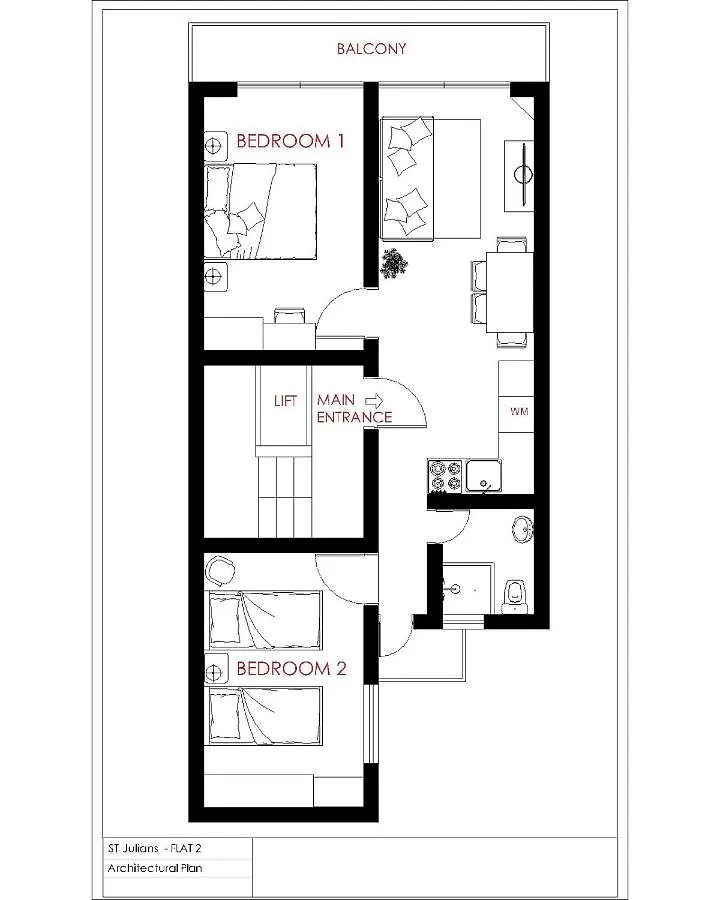 Apartment F2 - Lovely Two Bedrooms Flat Sea View, St Julians Saint Julian's